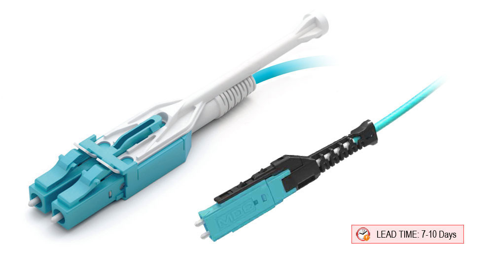 891118OM3DXXXMP1 - MDC-LC Uni-boot Fiber Patch Cable, Multimode 50/125 10 Gig OM3, 1.6mm