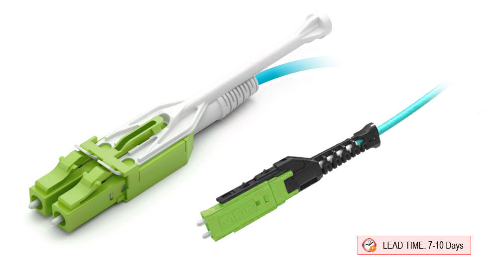 MDC-LC Uni-boot Fiber Patch Cable, Multimode 50/125 10 Gig OM5, 1.6mm