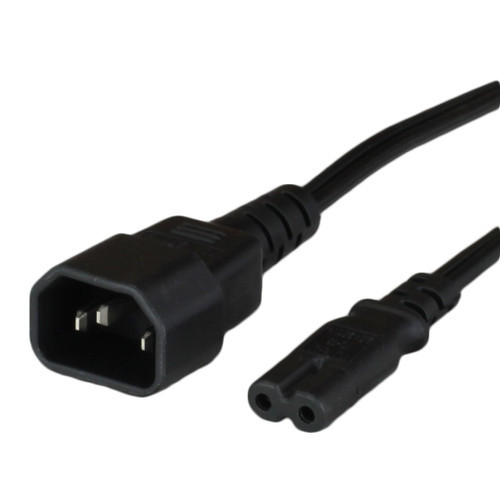 Black Lamp Cable IEC320 C14 to IEC320 C7 7A 125V
