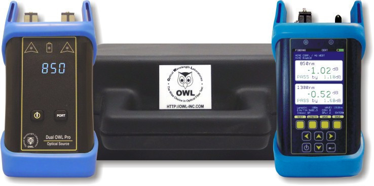 Fiber OWL 7V Auto-Test Kit with VFL & Length Test Port - Dual Wavelength