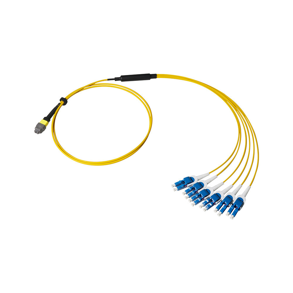 Breakout Cable, MTP® Elite/APC to LC EZConn Uni-Boot, OS2 Singlemode 9/125 Micron, 12 Fiber