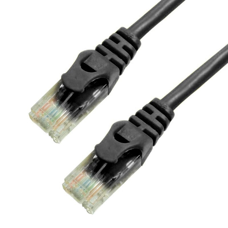 CAT-350-001-BLK - 1Ft Cat5e Ferrari Boot Ethernet Cable - Black, 10-Pack