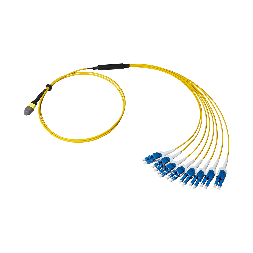 Breakout Cable, MTP® 16 Elite/APC to LC EZcon Uniboot, OS2 Singlemode 9/125 Micron, 16 Fiber
