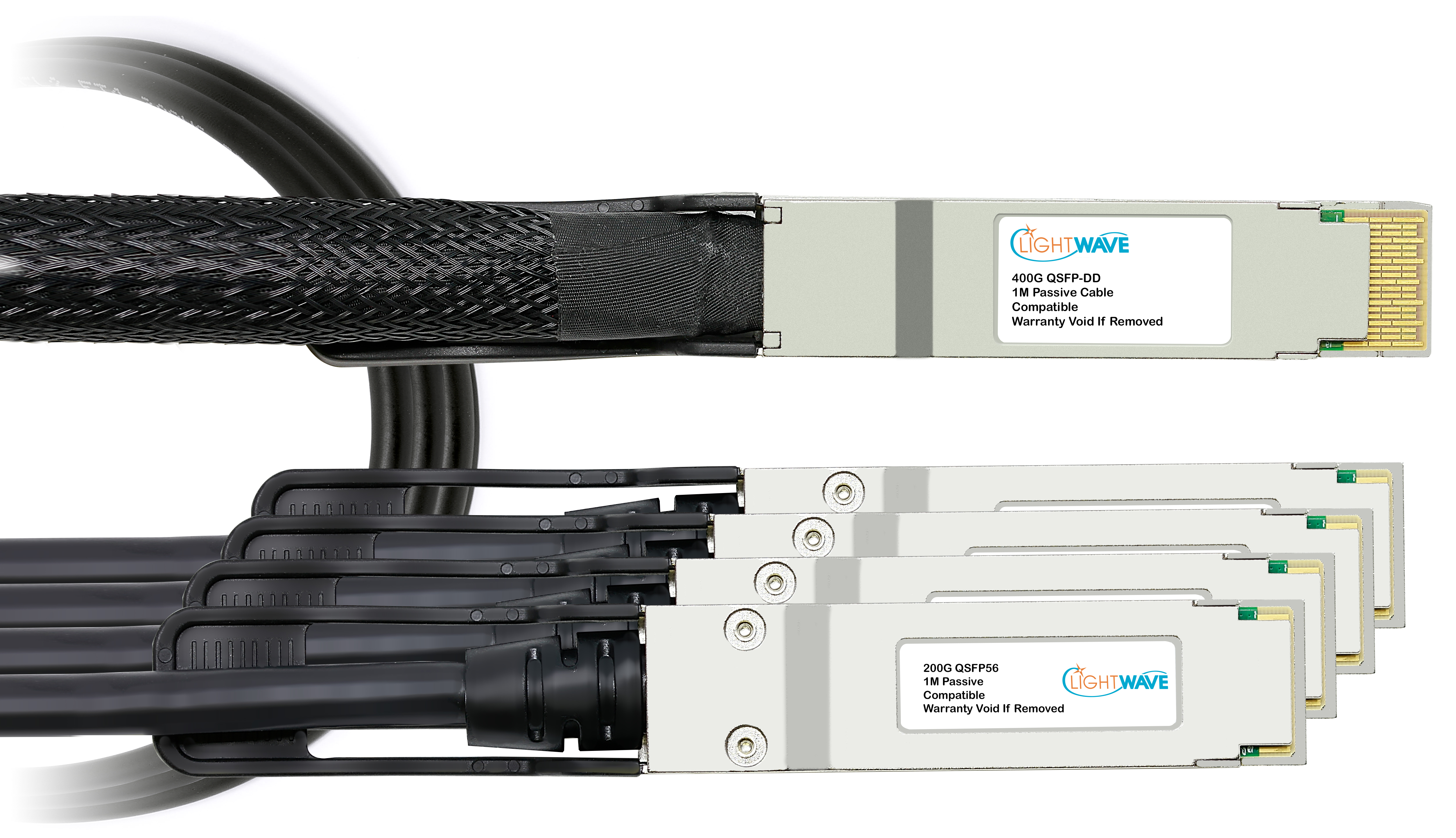 Mellanox compatible 400GBASE, OSFP to (4) 100G QSFP56 Passive Breakout, (DAC) Direct Attach Copper Cable Mellanox compatible 400GBASE, OSFP to (4) 100G QSFP56 Passive Breakout, (DAC) Direct Attach Copper Cable