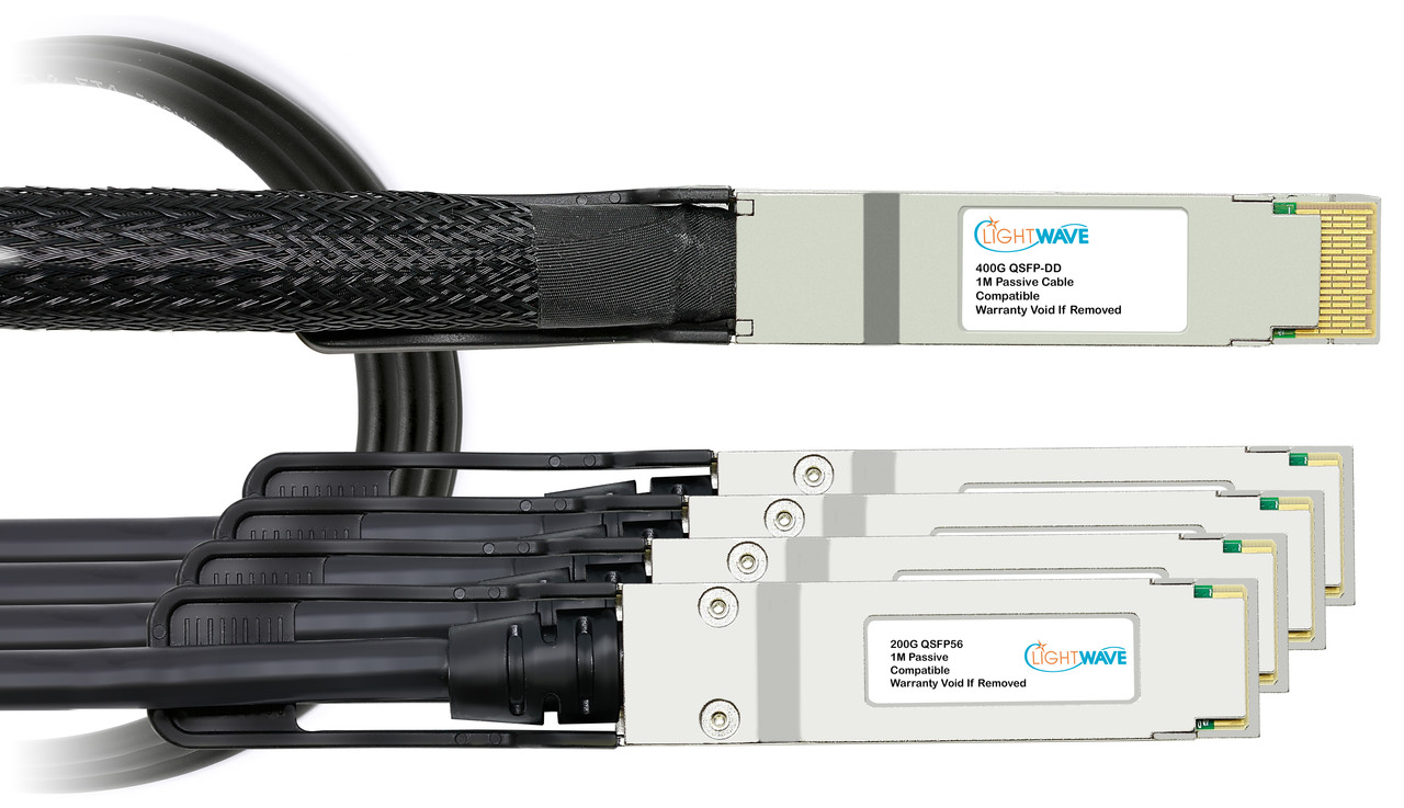 Cisco Compatible 400GBASE, QSFP-DD to 4X 100G QSFP56, Breakout (DAC) Direct Attach Cables Cisco Compatible 400GBASE, QSFP-DD to 4X 100G QSFP56, Breakout (DAC) Direct Attach Cables