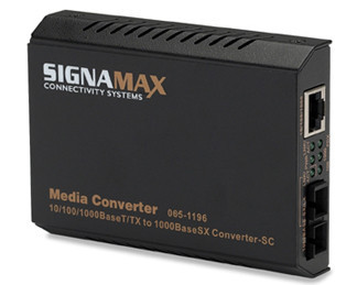 065-1196LXED - 10/100/1000BaseT/TX to 1000BaseLX Media Converter, SC Singlemode, 20 km Span