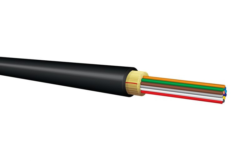 12-Fiber Tight Buffered Dist. SM In/Out PVC Black OFNR