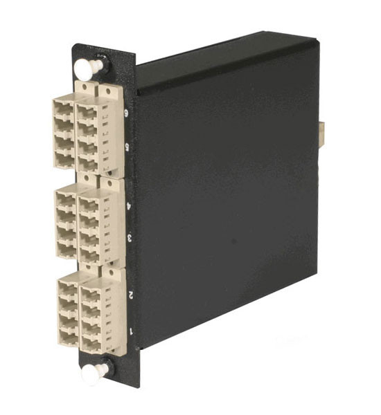 CAQM-V68G0F-24M - 24-Fiber MTP/MPO Cassette, 6 Quad LC to 1 Male MTP, Multimode OM1
