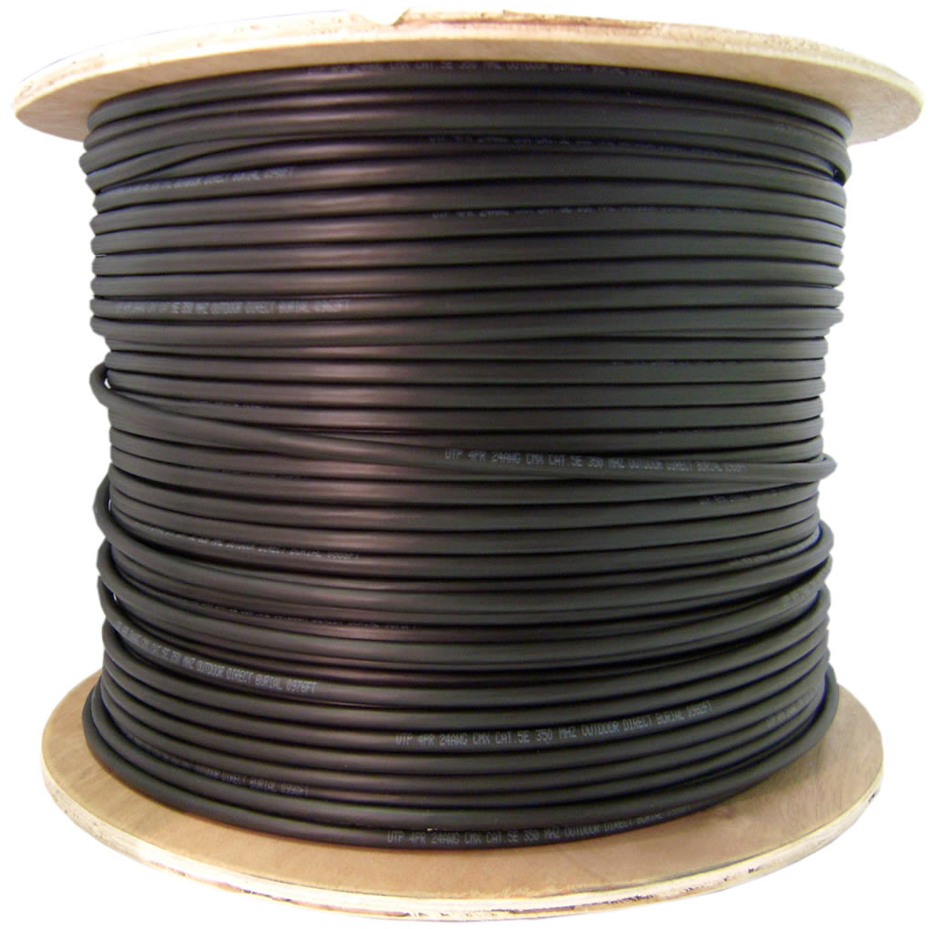 Cat 6, Direct Burial, UV Rated, 23AWG 4PR, UTP, PE, 550MHZ TIA/EIA-568-B.2 1,000 ft. - Image 1