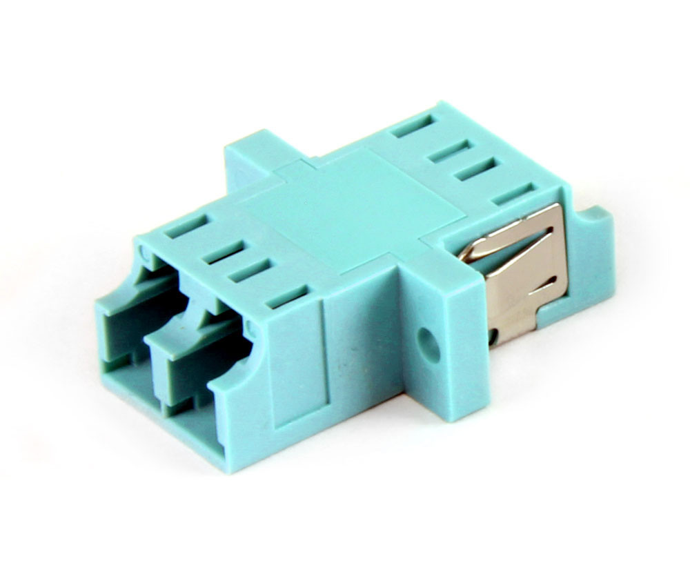 Senko, LC Duplex Fiber Coupler, Aqua, Full Flanged