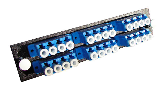 24-Fiber, Fiber Optic Adapter Panel, LC Quad, SM, UPC