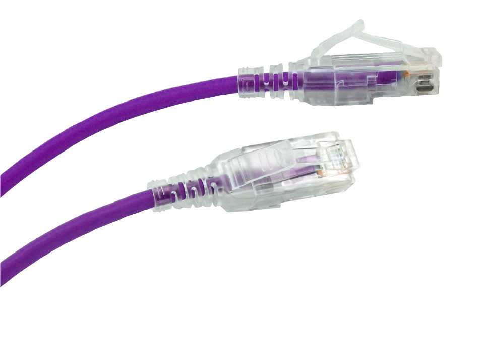 UL728-814PR-CG - 14Ft Cat6 Slim Jacket Unshielded (UTP) Ethernet Cable - Purple - 10 Pack