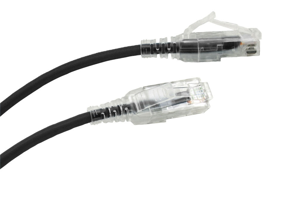 UL728-801BK-CG - 1Ft Cat6 Slim Jacket Unshielded (UTP) Ethernet Cable - Black - 10 Pack