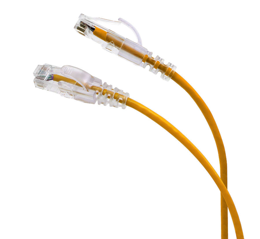 UL828-802OR-CG - 2Ft Cat6A Slim Jacket Unshielded (UTP) Ethernet Cable - Orange - 10 Pack