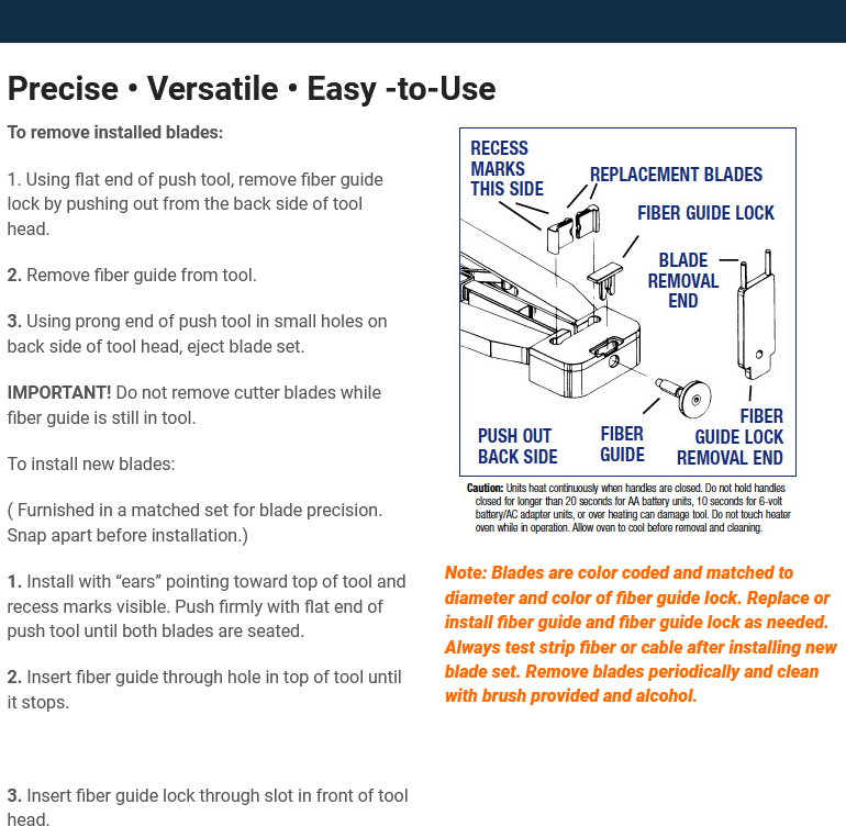 Instruction to remove Installed Blades