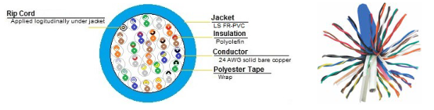 5ECMP2425RO - Cat5E Cable, UTP, 24AWG/25PR, CMP-Rated, 1000' Wood Reel, Blue - Image 2