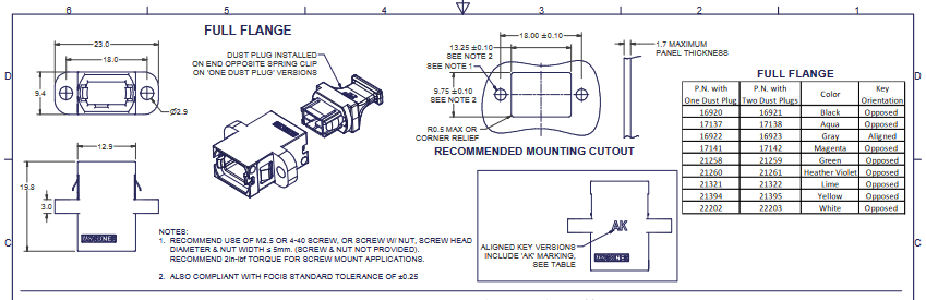 ADAPTER, MTP-16™, SC FOOTPRINT, FULL FLANGED - Image 2