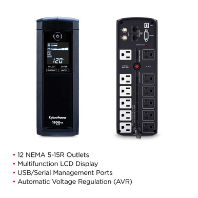 CyberPower 1500AVR, LCD System Intelligent UPS