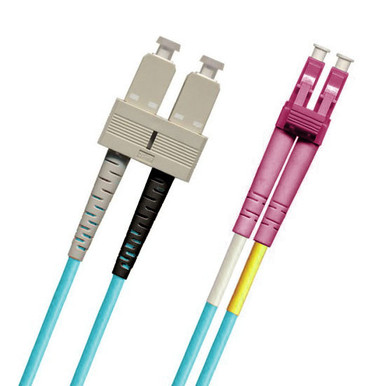 TAA Compliant Fiber Patch Cable, SC-LC PC, MM 50/125 OM4 | CablesPlusUSA