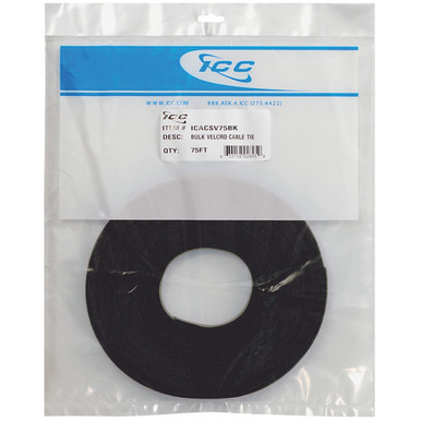 ICC - Bulk Velcro Cable Tie, 3/4"W x 75'L Roll | Shop