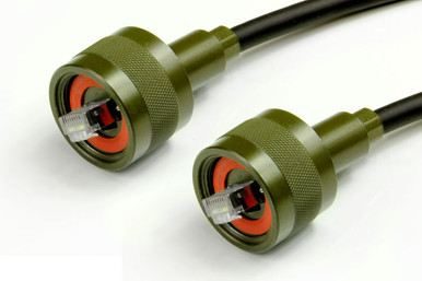Rugged Shielded Cat5 Ethernet Cable, RJ-45, Zinc Nickel