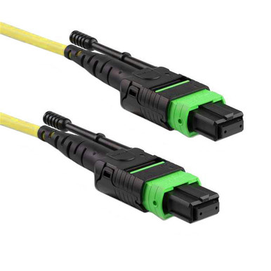 Fiber Patch Cable MTP/APC 12F-MTP/APC, OS2, Yellow | CablesPlusUSA