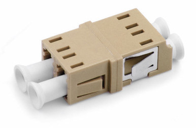 Senko LC Duplex Fiber Coupler Beige, Reduced Flange | Cables Plus USA