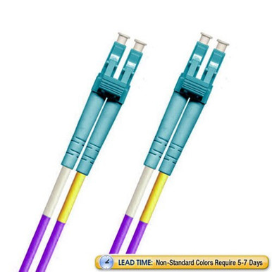 LC-LC Fiber Patch Cable, MM 50/125 10 Gig OM4, Duplex - 30M Purple