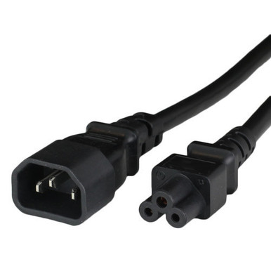 Power Cable, C14 to C5, 18/3, 10A/125V+2.5A/250V, SJT Jacket, Black