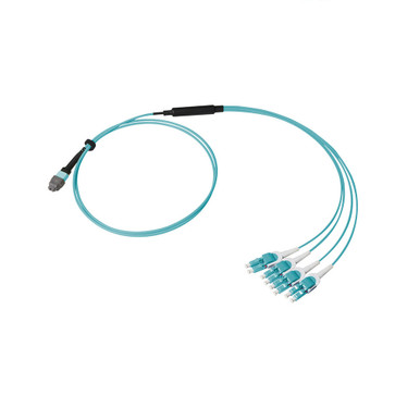 Breakout Cable, MTP® Elite/UPC to LC EZConn Uni-Boot, OM3 MM, 8 Fiber