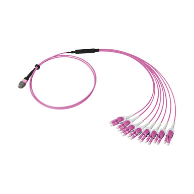 Breakout Cable, MTP® Elite/APC to LC EZConn Uni-Boot, OM4 MM, 16 Fiber