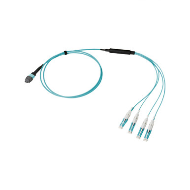 MTP Elite/UPC to CS, 8 Fiber Breakout Cable, OM3 MM, 50/125