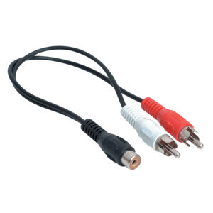 VCA-7020 Adapter Cable, 6'' Dual RCA (M) to RCA (F), Black | Shop