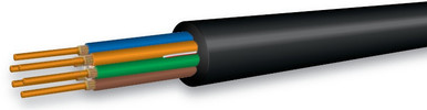 OCC BX 6-Strand 2.5mm In/Out OFNR 50/125 OM3 Black | Cables Plus USA