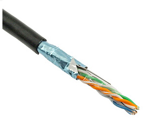 Cat6 Shielded FTP Cable, CMR-Rated, 23AWG/4PR, 550MHz, 1000' Wood Reel