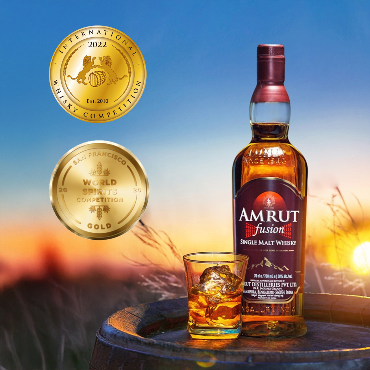 Amrut Fusion Aged In Oak Barrels Single Malt Whisky - Spirits Network