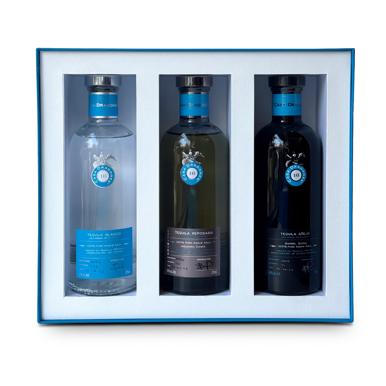 Casa Dragones Sipping Tequila Gift Set 3 pack Blanco Repo and