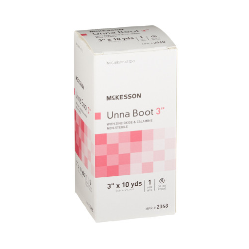 Unna Boot McKesson 3 Inch X 10 Yard Cotton Calamine / Zinc Oxide NonSterile, 1/BX12BX/CS