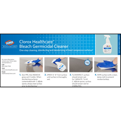 Clorox Healthcare Bleach Germicidal Surface Disinfectant Cleaner Germicidal Liquid 32 oz. Bottle Fruity Floral Bleach Scent NonSterile, 6/CS