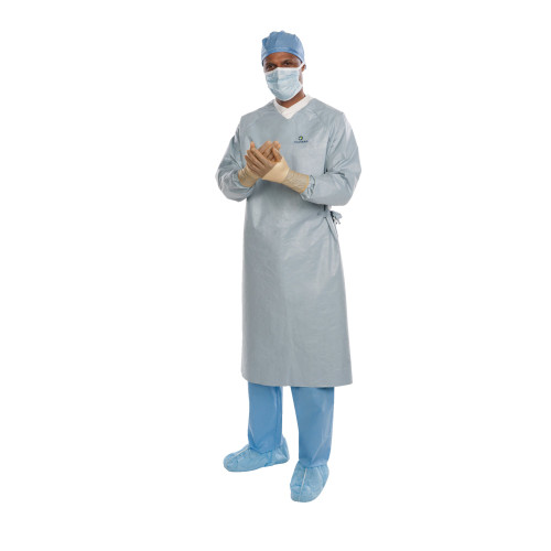 Surgical Gown with Towel Aero Chrome X-Large / X-Long Silver Sterile AAMI Level 4 Disposable, 30/CS