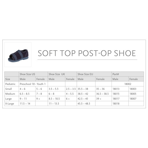 Soft Top Post-Op Shoe Össur Small Adult Black