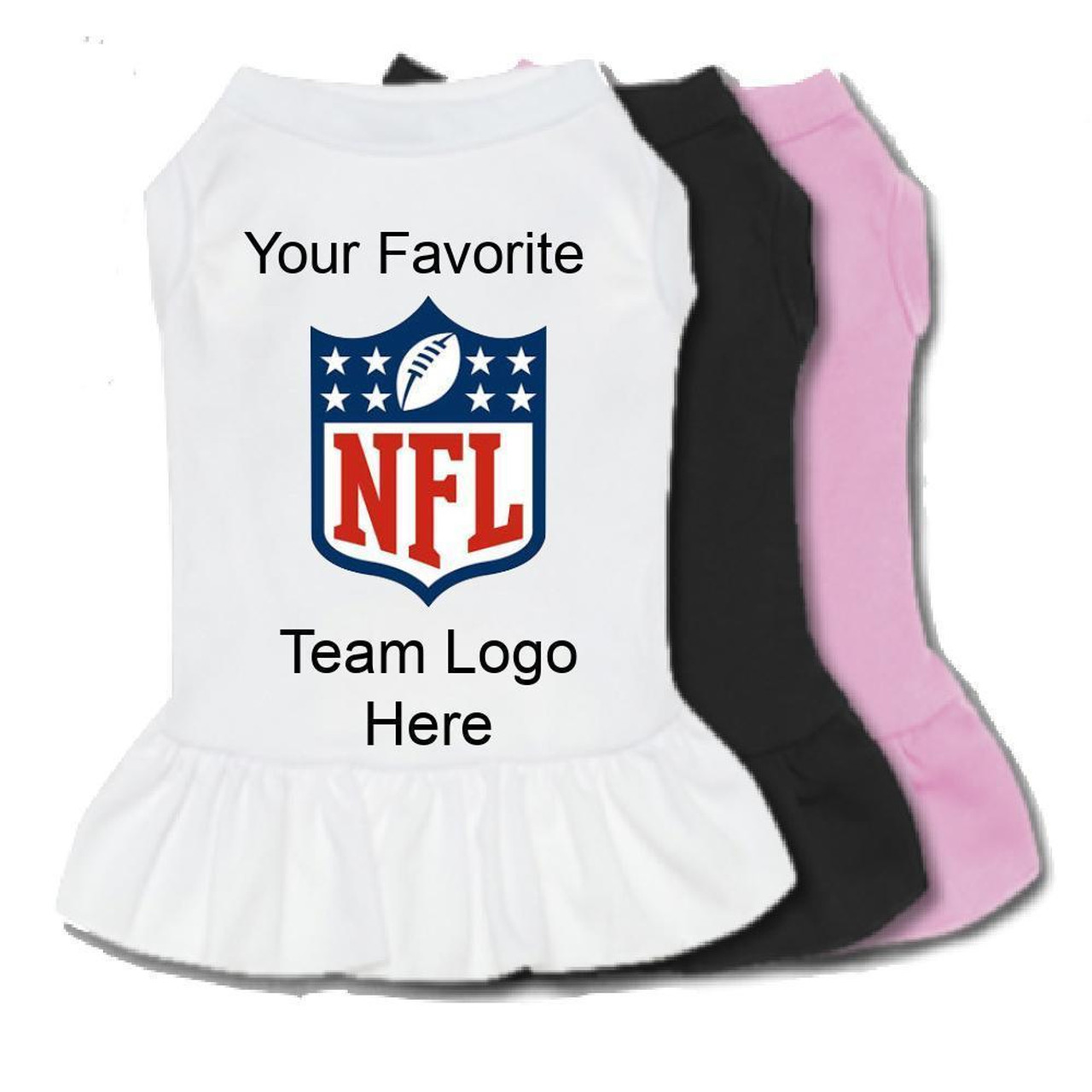 NFL Team Logo Dog Dress exclusive at TheHonestDog