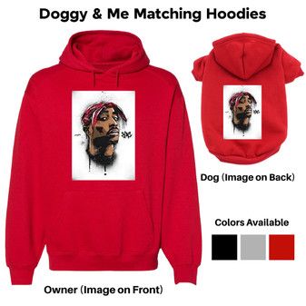 2Pac Red Bandana Matching Pet Hoodie-Dog Hoodie-TheHonestDog