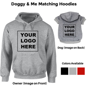 Custom Image or Company Logo Matching Human Pet Hoodie