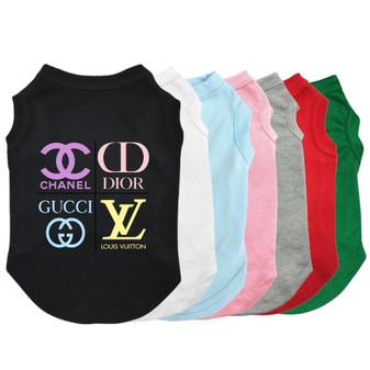 Multi Designer Dog Shirt Coco Chanel, Dior, Gucci, Vuitton