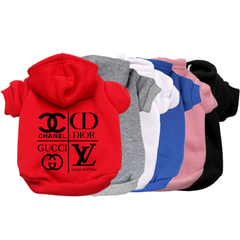 Multi Designer Dog Hoodie Chanel Gucci Vuitton Prada Dior