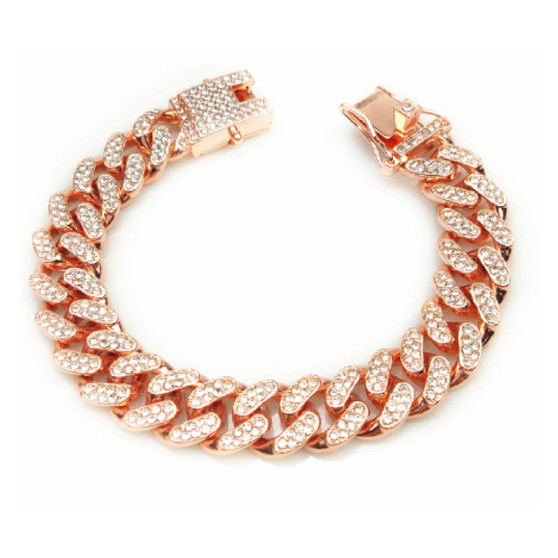 Rose Gold Rhinestone Dog Collar