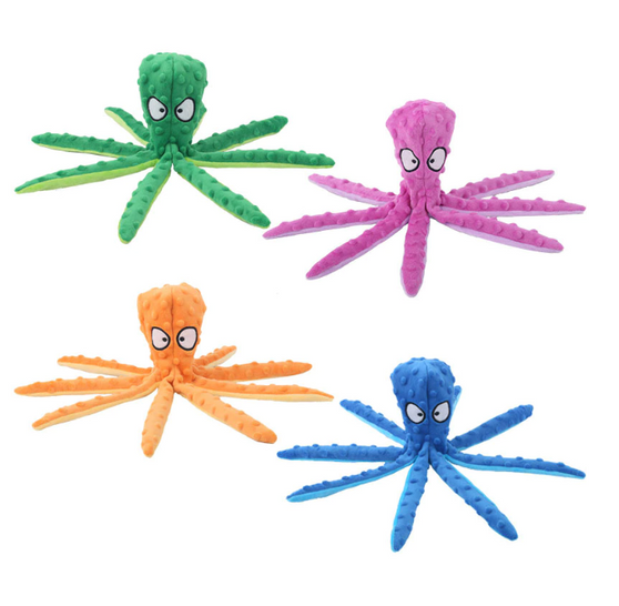 Octupus Crinkle Paper & Squeaker Toy