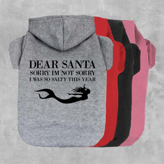 Dear Santa Sorry Im Not Sorry For Being Salty Dog Hoodie-The Honest Dog-TheHonestDog