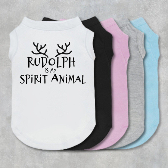 Rudolph Is My Spirit Animal dog shirt, dog tee, dog clothes, designer dog clothes, dog boutique, Christmas dog shirt, custom dog clothes-The Honest Dog-TheHonestDog